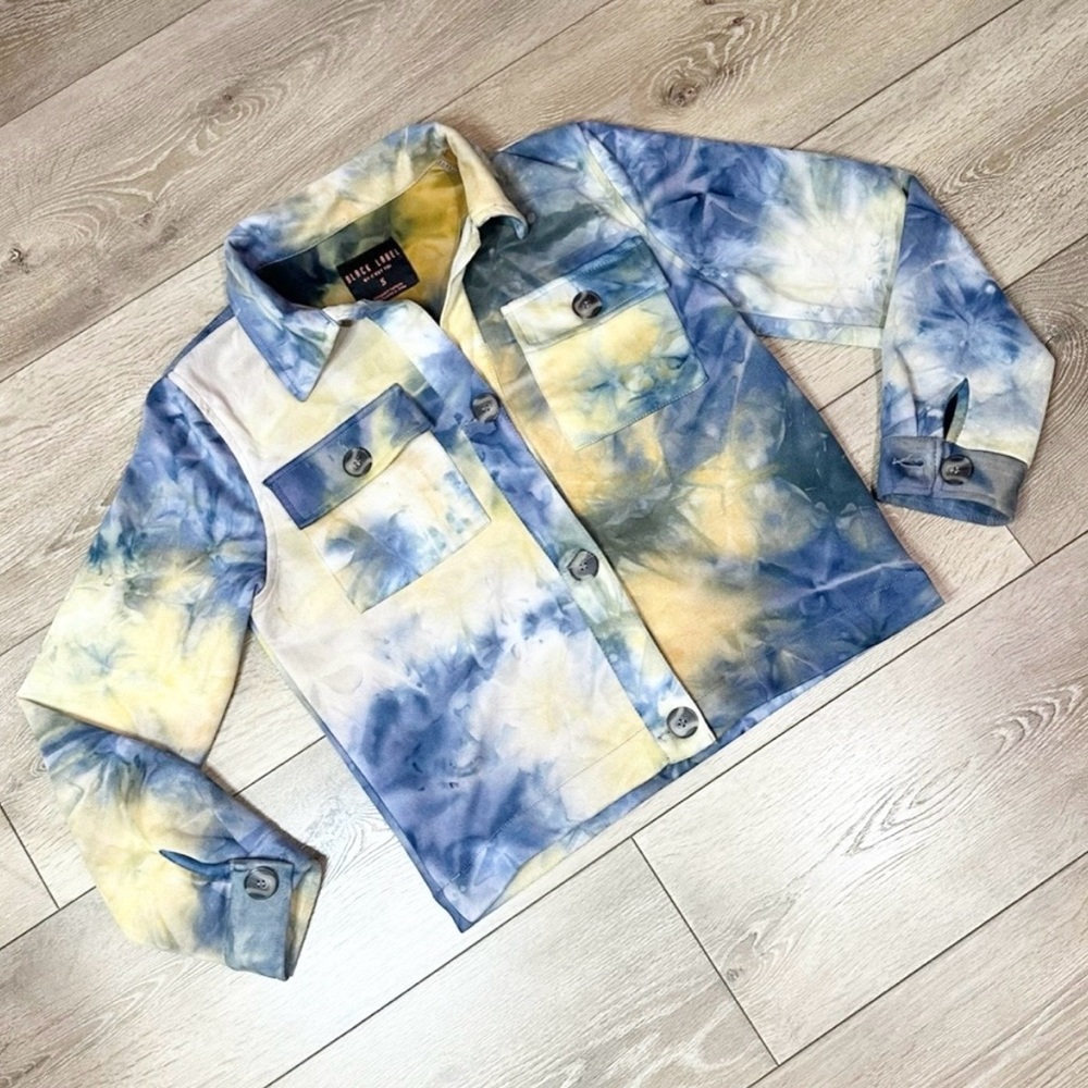 Black Label By C’est Toi Tie Dye Marbled Cropped Faux Suede Shacket